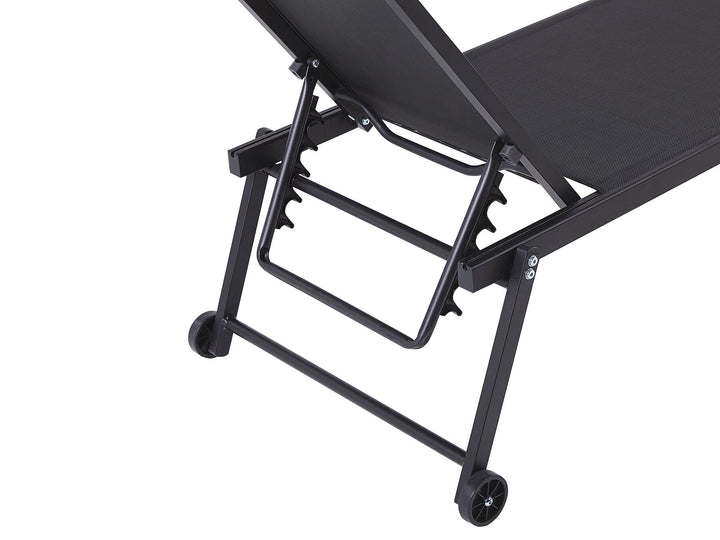 Aluminium Reclining Sun Lounger Black Snaresbrook