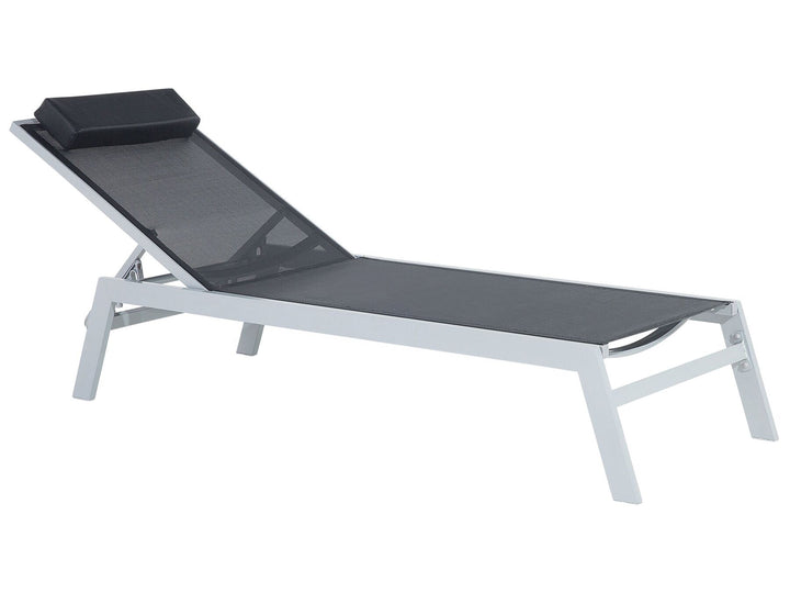 Aluminium Reclining Sun Lounger Black CATANIA II