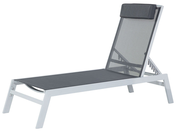 Aluminium Reclining Sun Lounger Black Barteldina