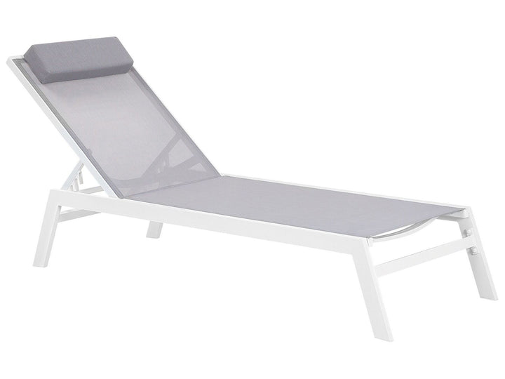 Aluminium Reclining Sun Lounger Grey Barteldina