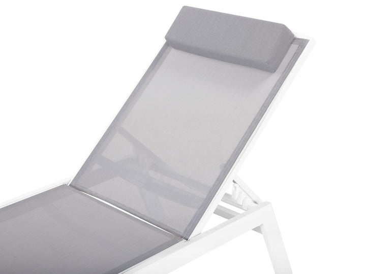 Aluminium Reclining Sun Lounger Grey Barteldina
