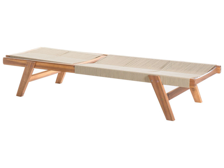 Wooden Reclining Sun Lounger Beige Cherine