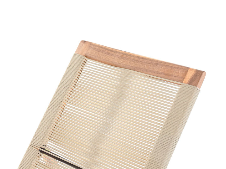 Wooden Reclining Sun Lounger Beige Cherine