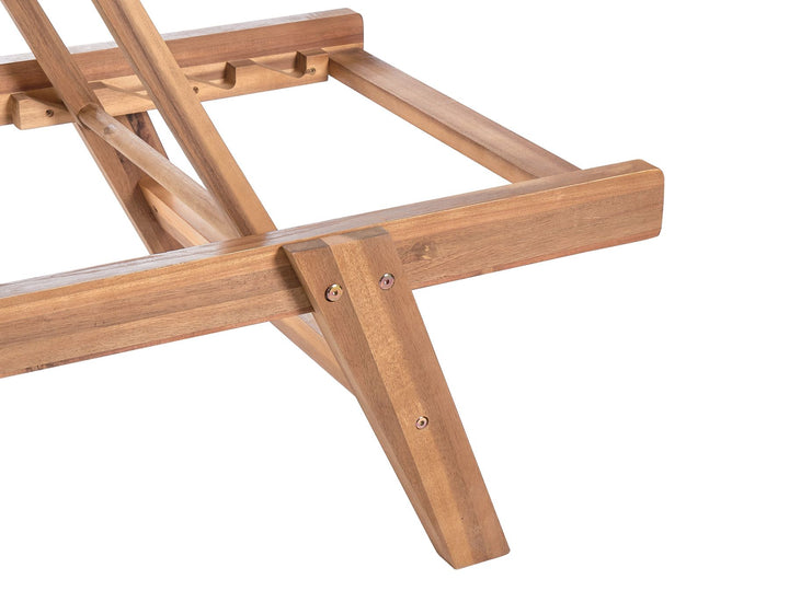 Wooden Reclining Sun Lounger Beige Cherine