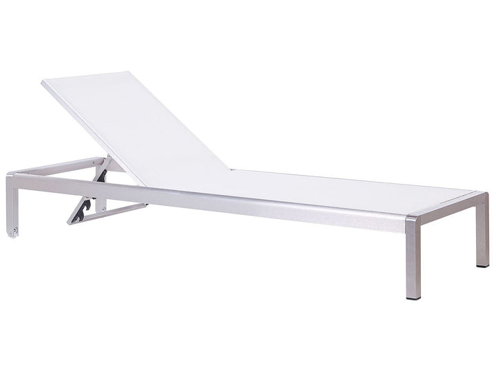 Aluminium Reclining Sun Lounger White FOSSATO