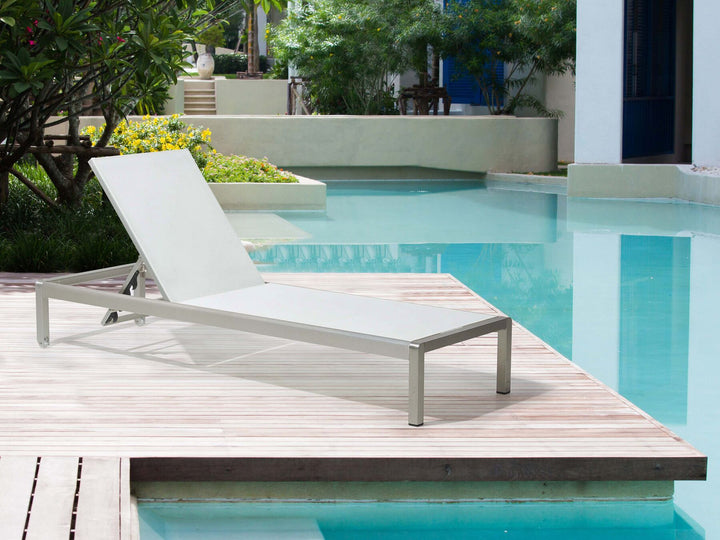 Aluminium Reclining Sun Lounger White Nemya