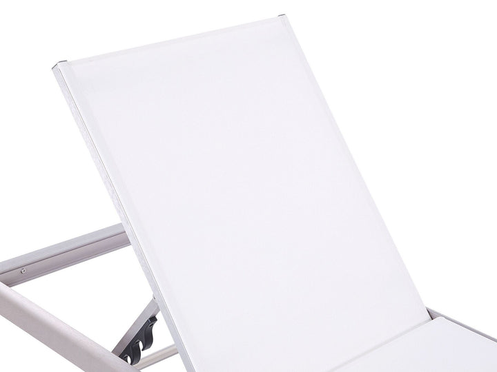 Aluminium Reclining Sun Lounger White Nemya