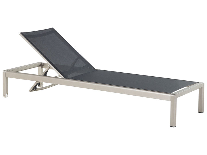 Aluminium Reclining Sun Lounger Black FOSSATO