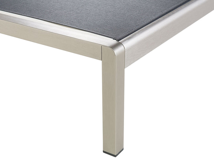 Aluminium Reclining Sun Lounger Black Nemya