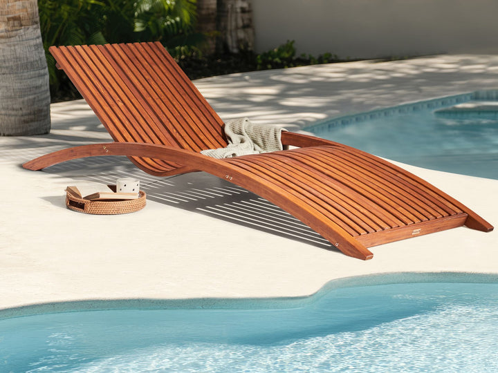 Wooden Garden Sun Lounger Brown TANARO
