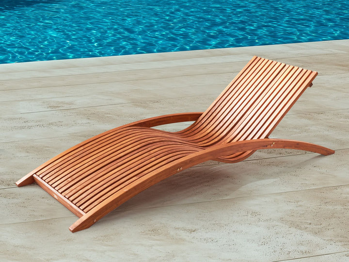Wooden Garden Sun Lounger Brown Kinnard