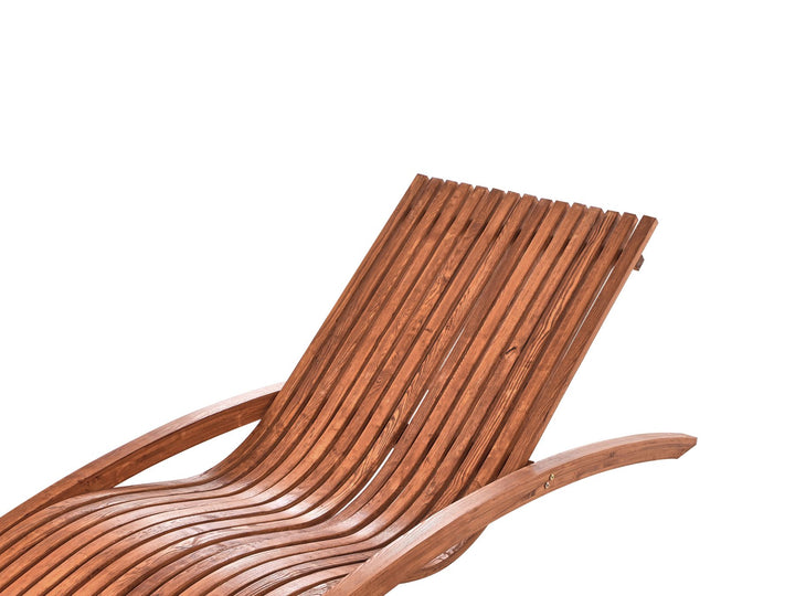Wooden Garden Sun Lounger Brown Kinnard