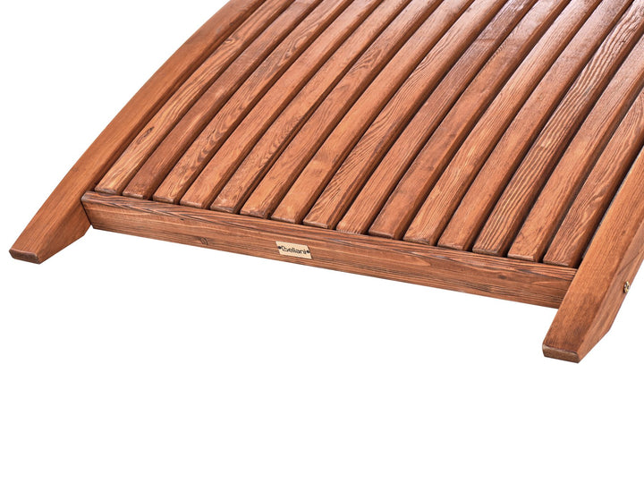 Wooden Garden Sun Lounger Brown Kinnard