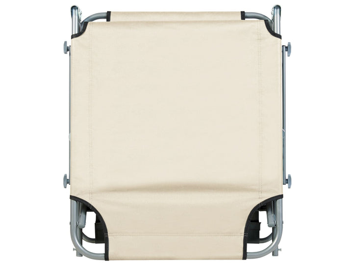 Steel Reclining Sun Lounger with Canopy Cream Adamantios