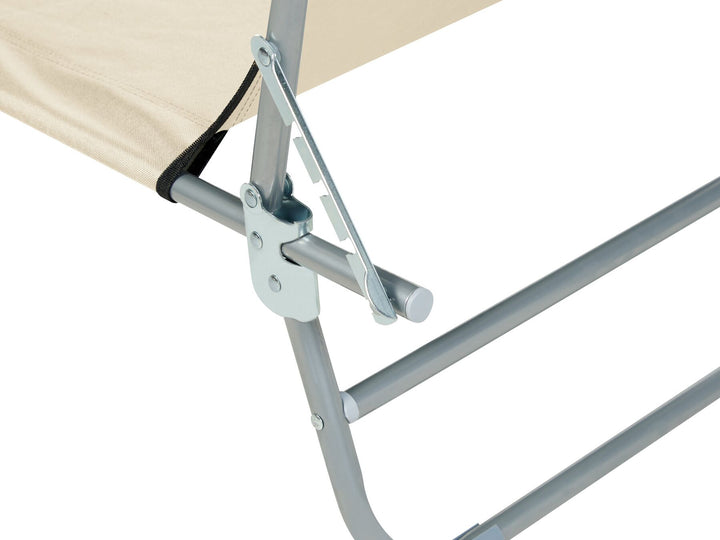 Steel Reclining Sun Lounger with Canopy Cream Adamantios