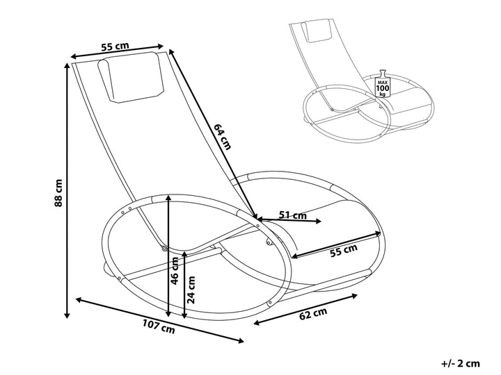 Rocking Sun Lounger Blue Reesa