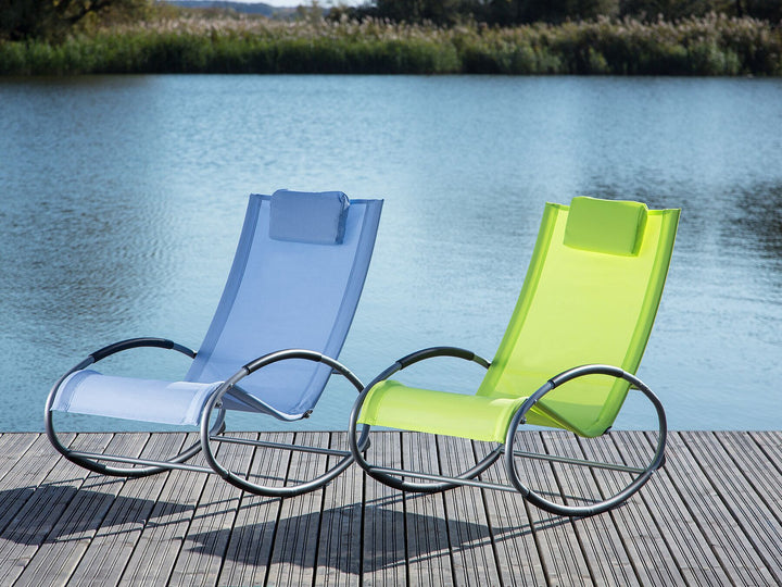 Rocking Sun Lounger Blue Reesa