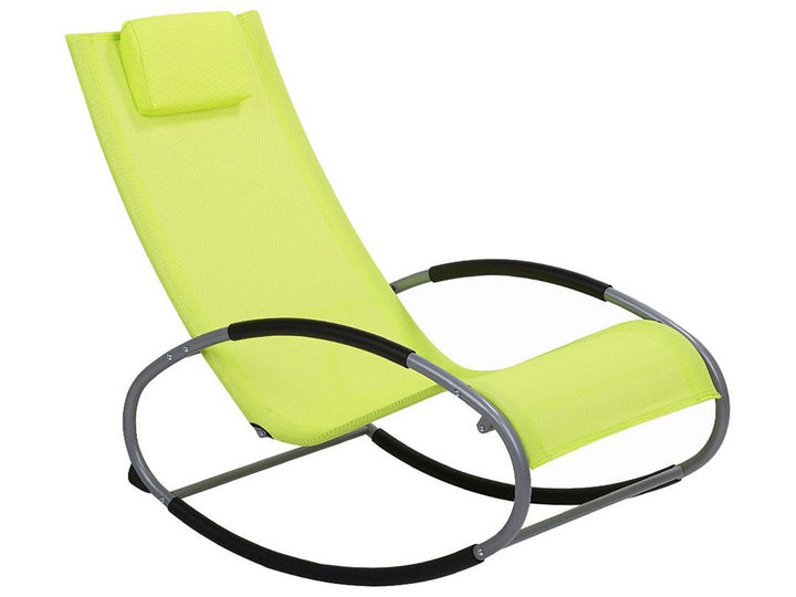 Rocking Sun Lounger Lime Green CAMPO
