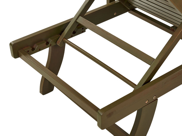 Acacia Wood Reclining Sun Lounger Dark Finsbury