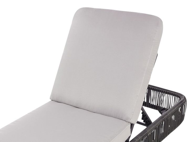 PE Rattan Reclining Sun Lounger Grey Aalayah
