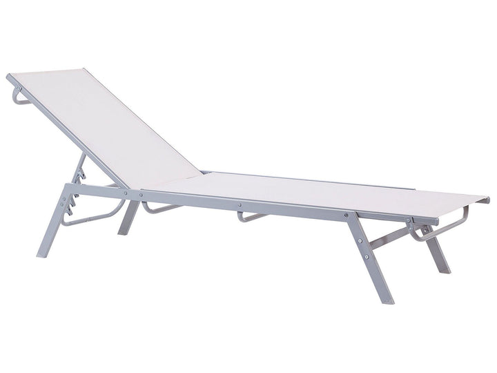 Steel Reclining Sun Lounger White NOLI