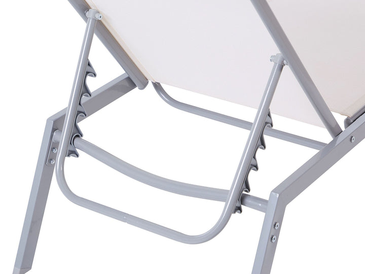 Steel Reclining Sun Lounger White Hendrickson