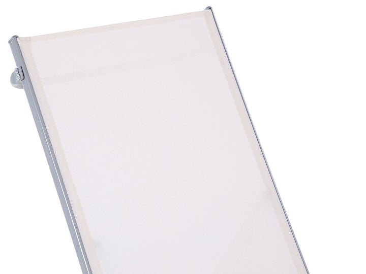 Steel Reclining Sun Lounger White Hendrickson