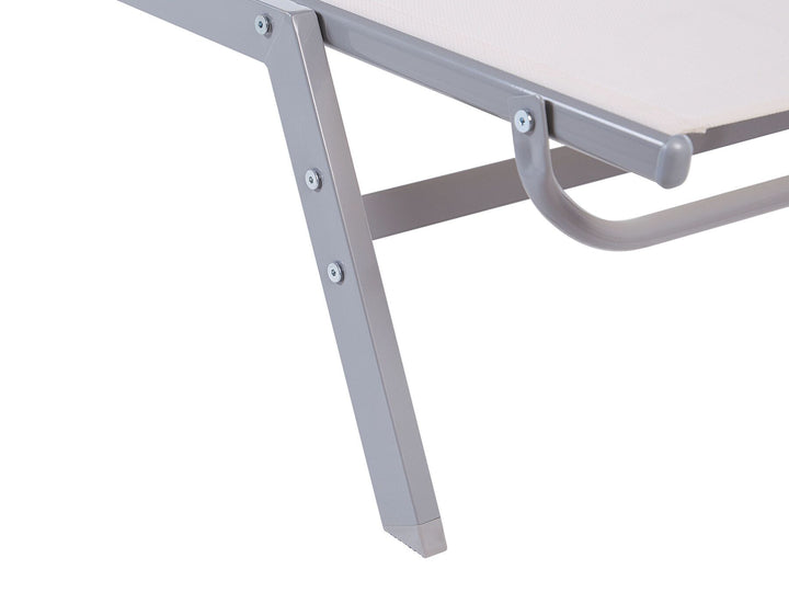 Steel Reclining Sun Lounger White Hendrickson
