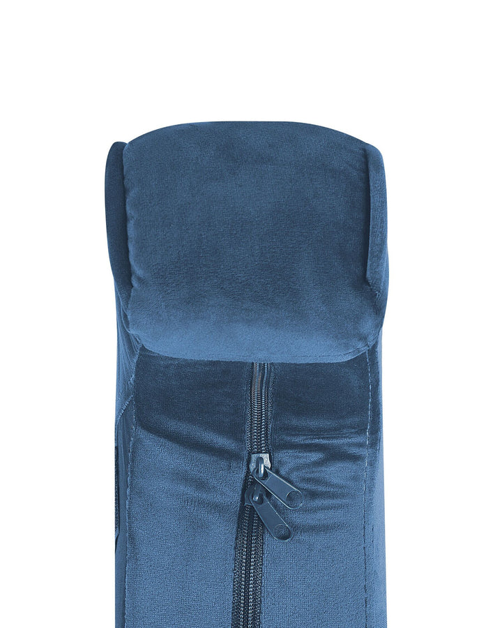 Sandset Armchair with Footstool Velvet Dark Blue