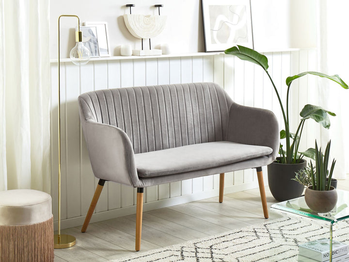 Taby 2 Seater Velvet Kitchen Sofa Grey
