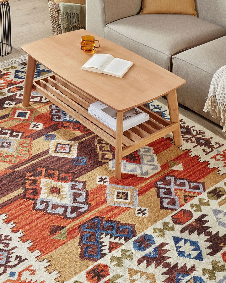 Vosketap Wool Kilim Area Rug 160 x 230 cm Multicolour