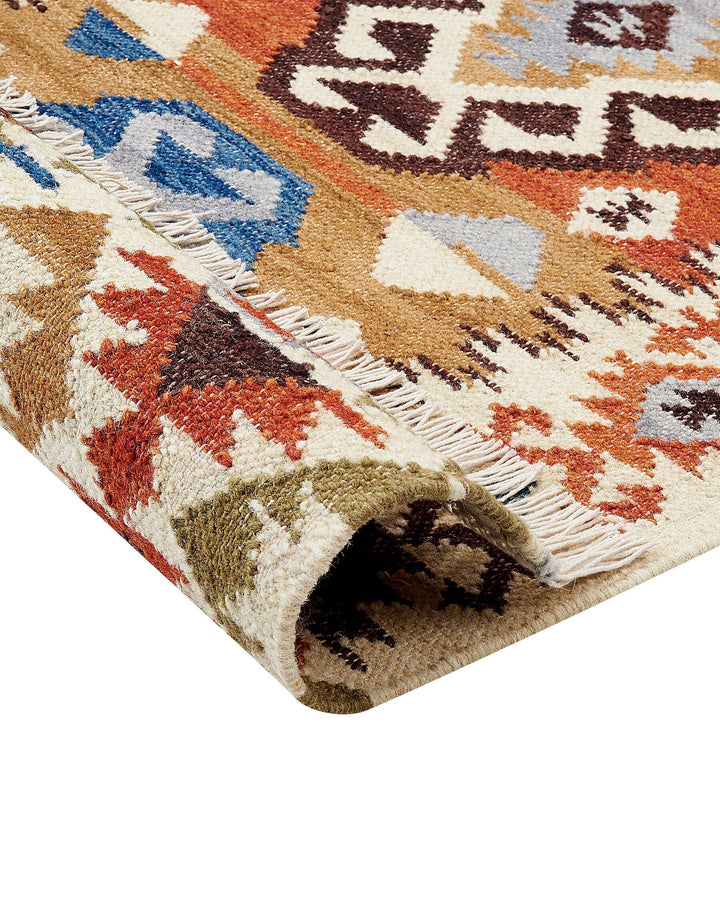 Vosketap Wool Kilim Area Rug 160 x 230 cm Multicolour
