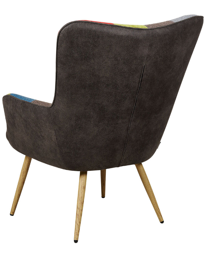 Wingback Chair VEJLE with Footstool Fabric Multicolour