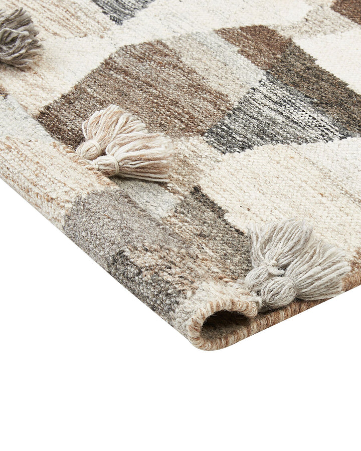 Argavand Wool Kilim Area Rug 160 x 230 cm Multicolour