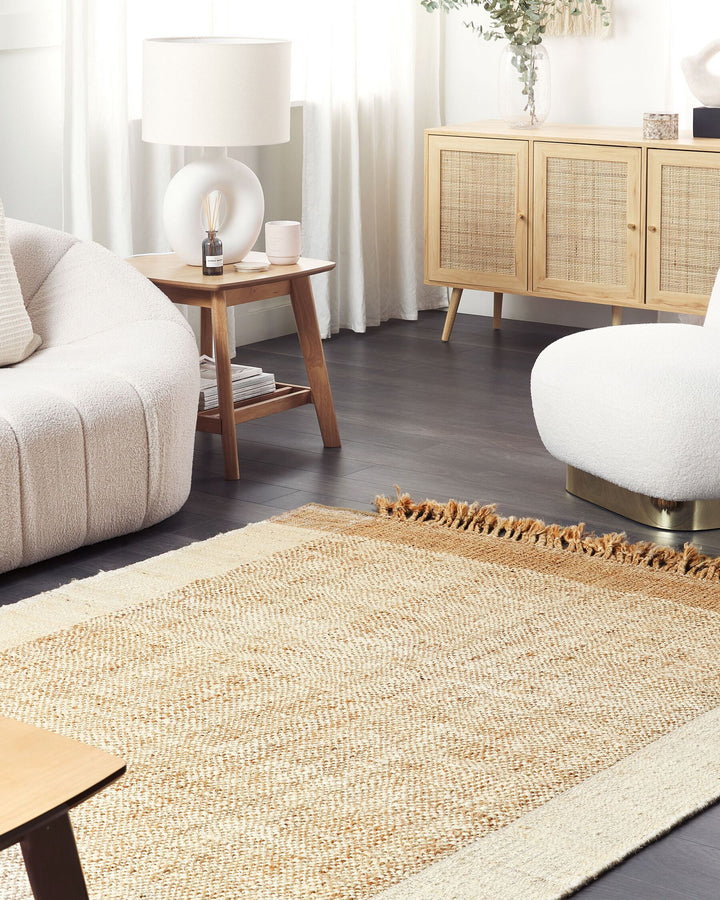 Dedemli Jute Area Rug 160 x 230 cm Beige