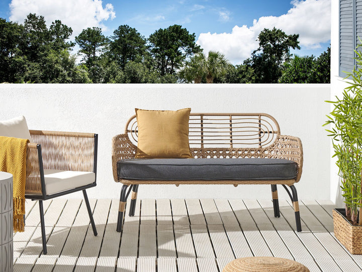 Pratello Garden Sofa 2 Seater PE Rattan Natural