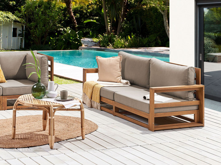 Timor Garden Sofa 2 Seater Modular Certified Acacia Wood Light Brown