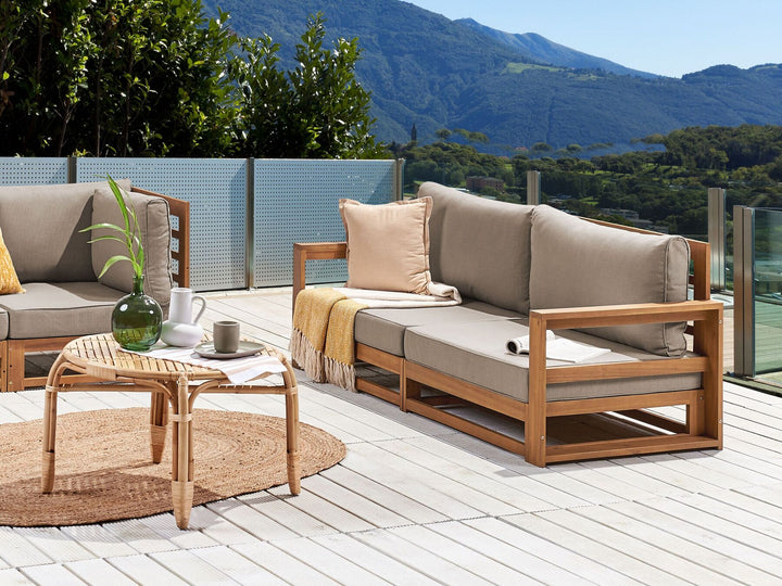 Timor Garden Sofa 2 Seater Modular Certified Acacia Wood Light Brown