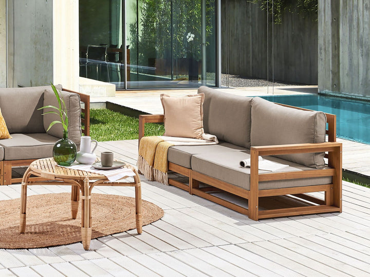 Timor Garden Sofa 2 Seater Modular Certified Acacia Wood Light Brown