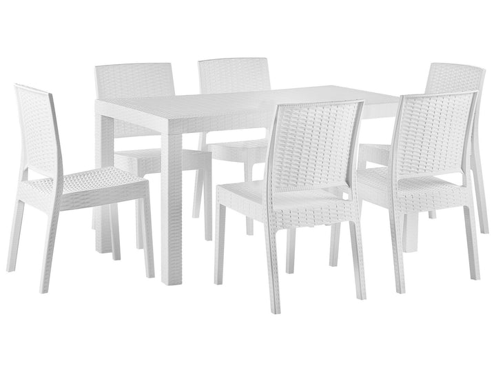 Fossano Garden Dining Set 6 Seater White
