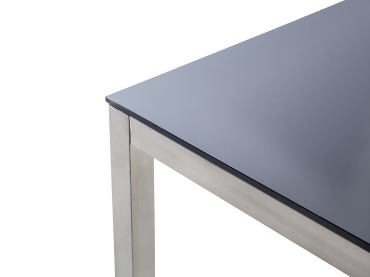 Grosseto Garden Dining Set 6 Seater Tempered Glass Black/ Beige