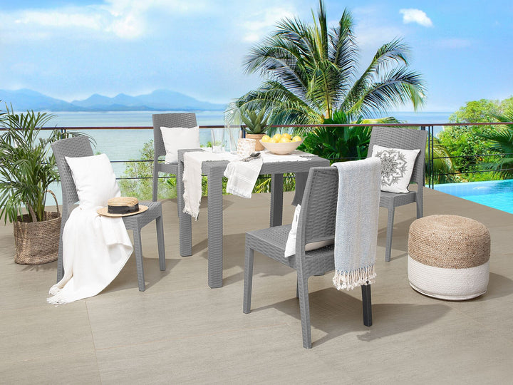Fossano Garden Dining Set 4 Seater Light Grey