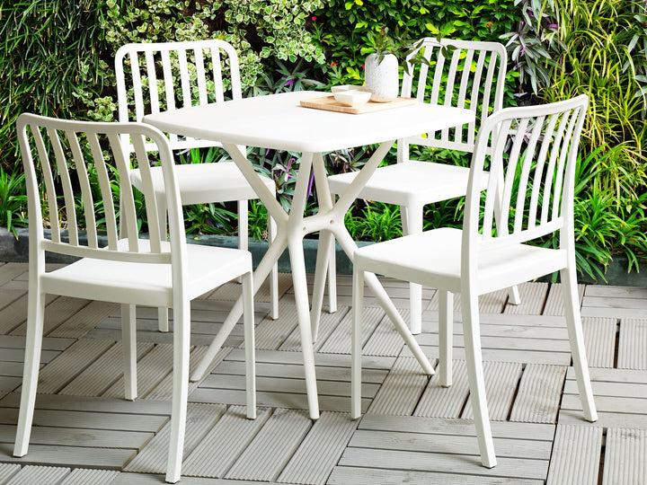 Sersale Garden Dining Set 4 Seater White