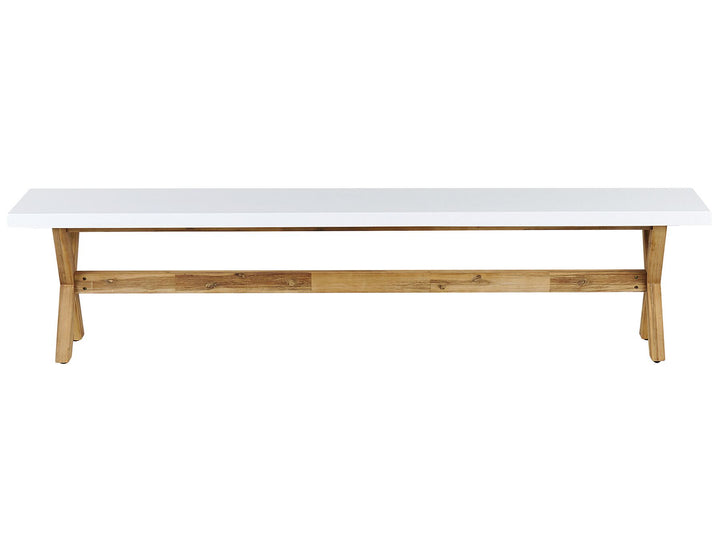 Olbia Garden Dining Set with Benches 6 Seater Concrete White