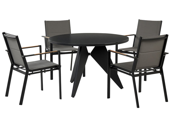Olmetto/Busseto Garden Dining Set 4 Seater Metal Black