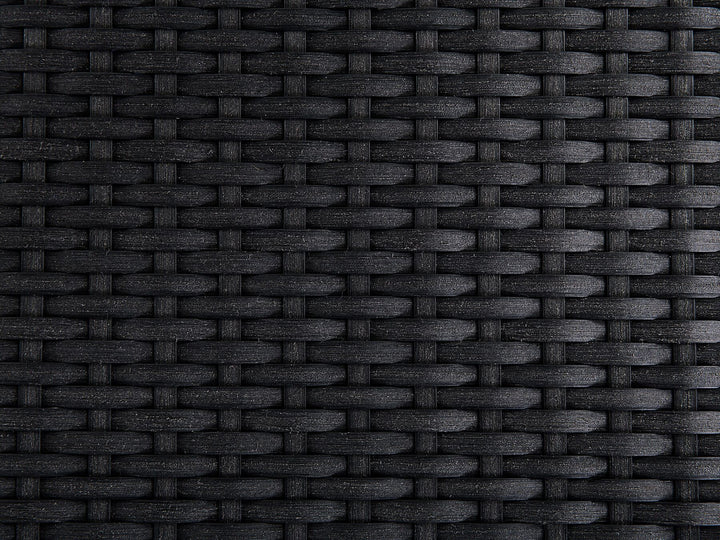 Cosoleto/Grosseto Garden Dining Set 4 Seater Tempered Glass Granite Effect Black