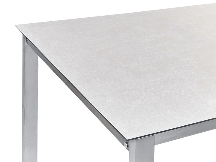 Cosoleto/Grosseto Garden Dining Set 4 Seater Tempered Glass Marble Effect White/ Beige