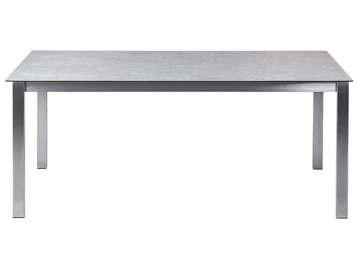 Cosoleto/Grosseto Garden Dining Set 4 Seater Tempered Glass Marble Effect Grey