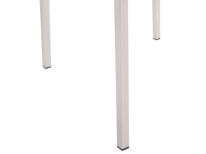 Cosoleto/Grosseto Garden Dining Set 4 Seater Tempered Glass Marble Effect White Marble