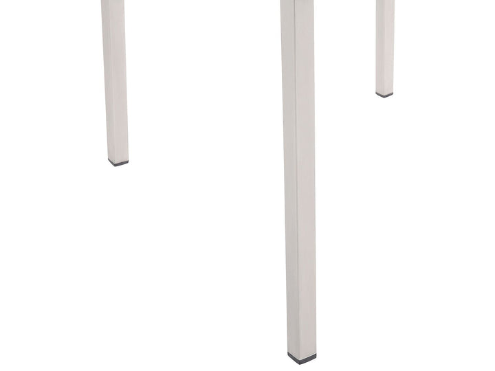 Maletto/Grosseto Garden Dining Set 4 Seater Metal Marble Effect Grey/ White